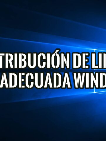 Imagen que muestra la pantalla de inicio de sesión de Windows con un pingüino de Linux en una ventana. El texto 'DISTRIBUCIÓN DE LINUX MÁS ADECUADA WINDOWS' se superpone a la imagen.