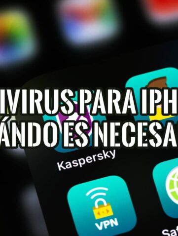 Pantalla de iPhone mostrando apps de seguridad como Kaspersky. ¿Antivirus para iPhone: necesario o no?