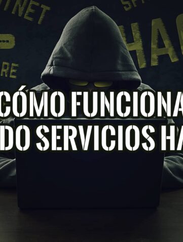 Hacker con portátil en un entorno oscuro. Guía sobre cómo contratar a un hacker y el mercado de servicios de hacking.