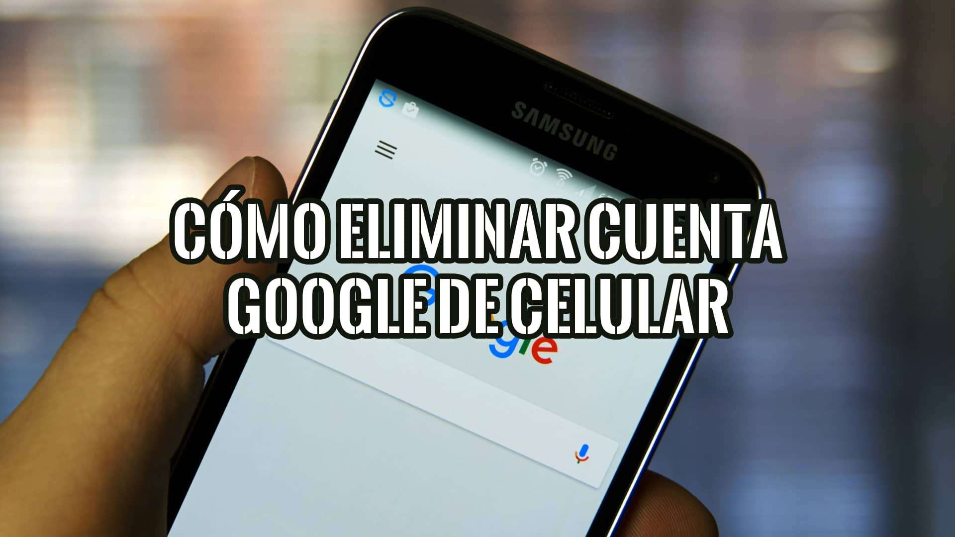 Eliminar cuenta Google de celular. Imagen muestra un teléfono con la pregunta "¿Cómo eliminar cuenta Google de celular?".