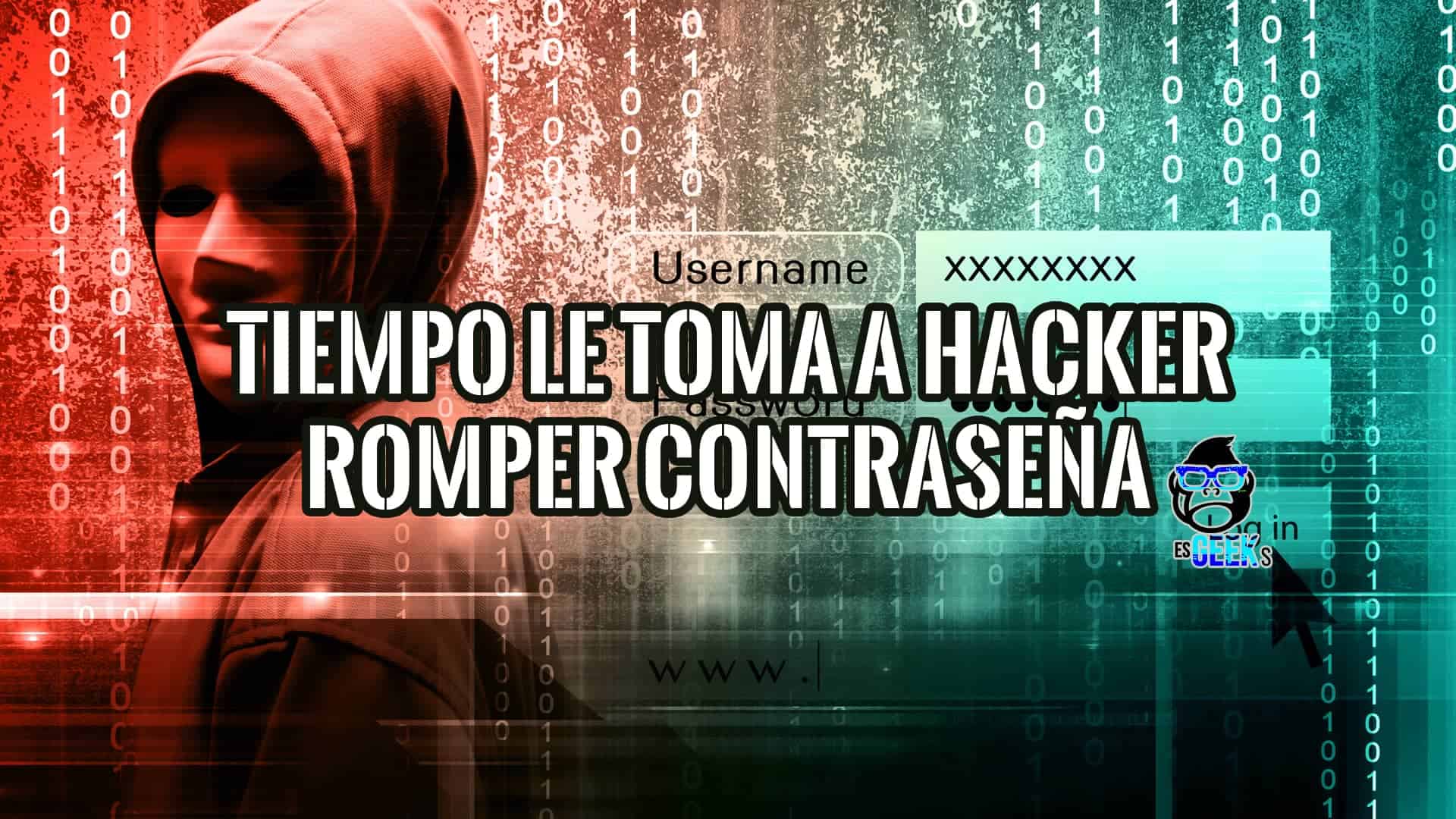Imagen que ilustra cuanto tiempo tardan en descifrar mi contraseña, con un hacker y código binario.