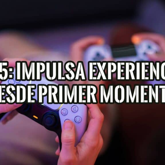 Manos sujetando un mando de PS5, jugando. ¡Impulsa tu experiencia desde el primer momento!