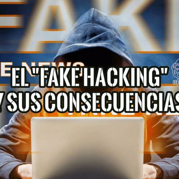 Hacker con capucha frente a una laptop, explicando qué es el fake hacking y sus peligrosas consecuencias.