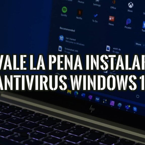 Laptop mostrando si vale la pena o no instalar un antivirus en Windows 11, con la interfaz de inicio del sistema operativo.