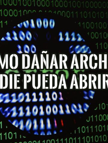 Imagen con código binario y texto que pregunta "¿Cómo dañar un archivo para que nadie pueda abrirlo?".