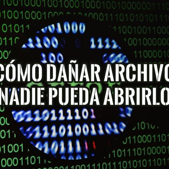 Imagen con código binario y texto que pregunta "¿Cómo dañar un archivo para que nadie pueda abrirlo?".