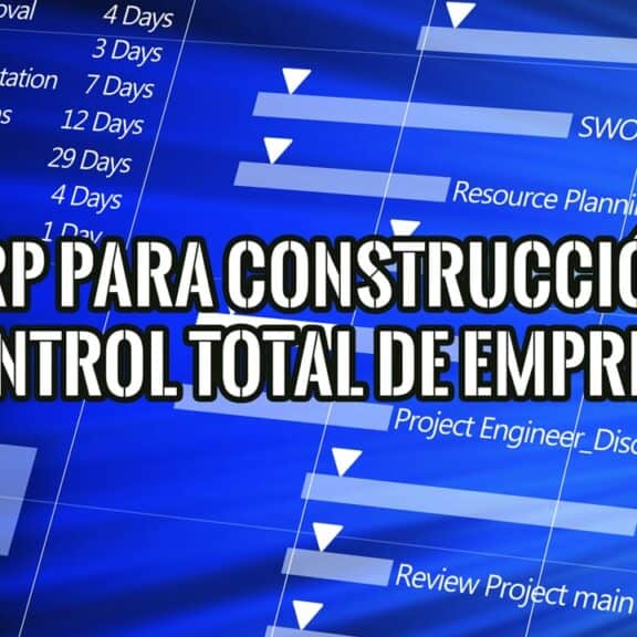 Diagrama con la frase "ERP para construcción: Control total de tu empresa".
