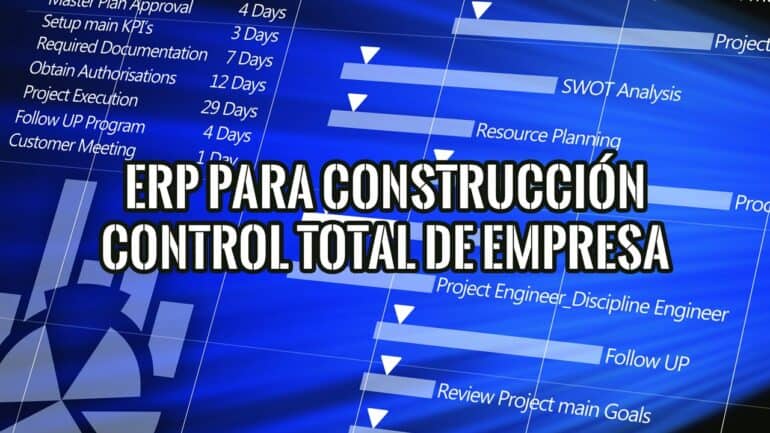 Diagrama con la frase "ERP para construcción: Control total de tu empresa".