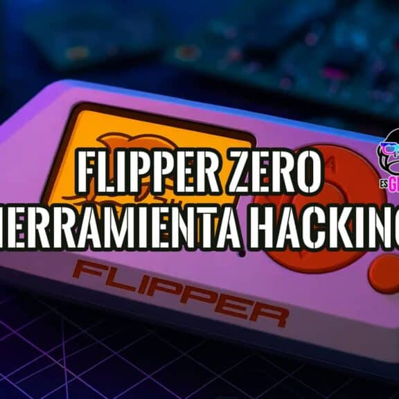 Imagen del Flipper Zero, una herramienta multifunción para hacking ético, con texto que destaca su uso en seguridad informática.