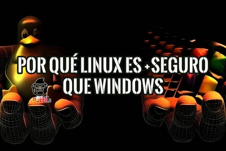 Una imagen comparativa que muestra por qué Linux es más seguro que Windows, con las mascotas de ambos sistemas operativos.
