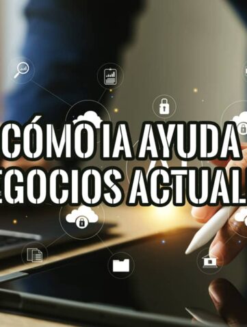 Ilustración de cómo la inteligencia artificial ayuda a los negocios actuales a gestionar datos y operaciones.
