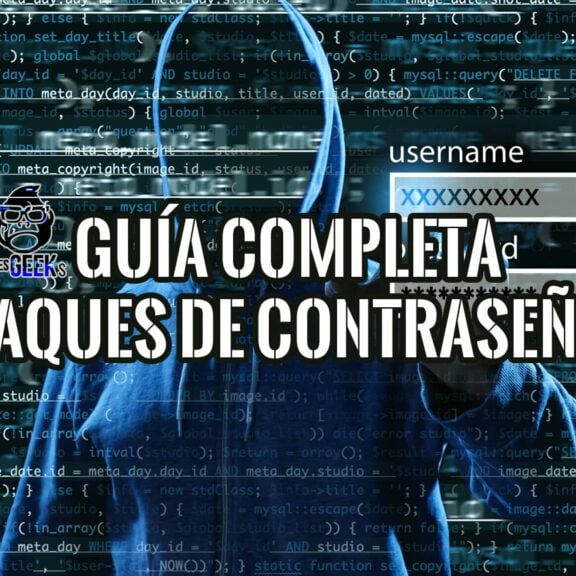 Hacker encapuchado frente a código y login, ilustrando una guía sobre los tipos de ataques de contraseñas y su prevención.