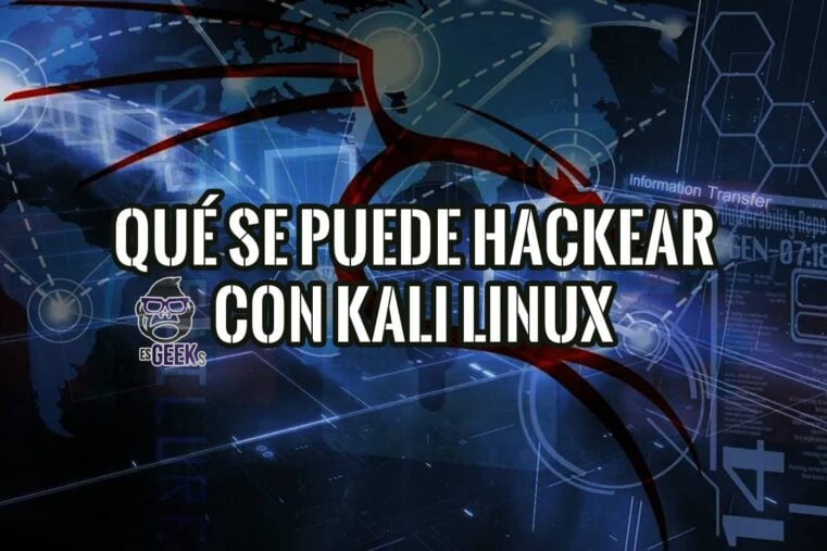 Título "Qué se Puede Hackear con Kali Linux" sobre un fondo de mapa global y elementos de ciberseguridad, con el logo de Kali Linux.