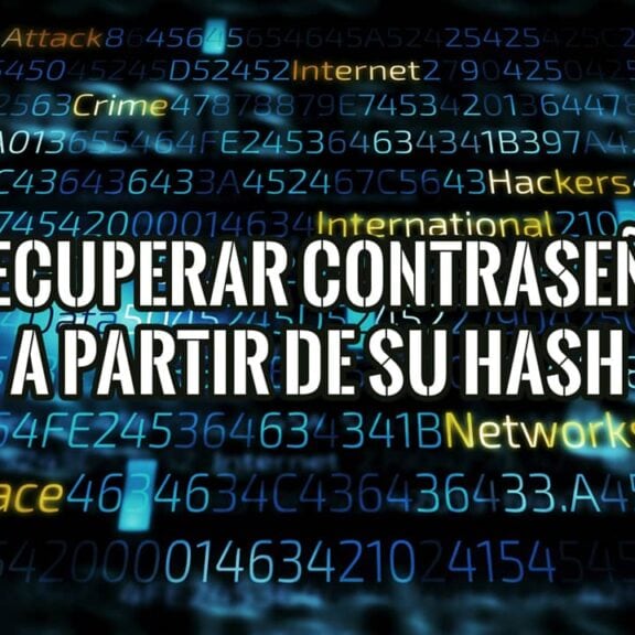 Imagen conceptual sobre cómo descifrar un hash de contraseña, con un fondo digital de códigos y términos de ciberseguridad.