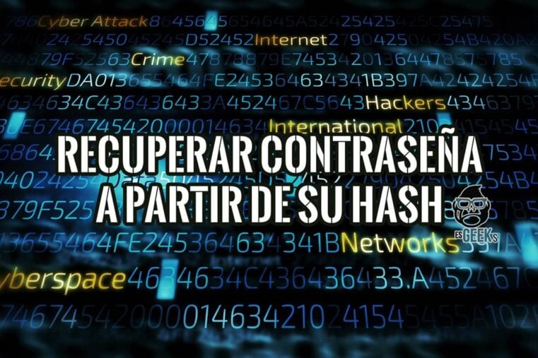 Imagen conceptual sobre cómo descifrar un hash de contraseña, con un fondo digital de códigos y términos de ciberseguridad.
