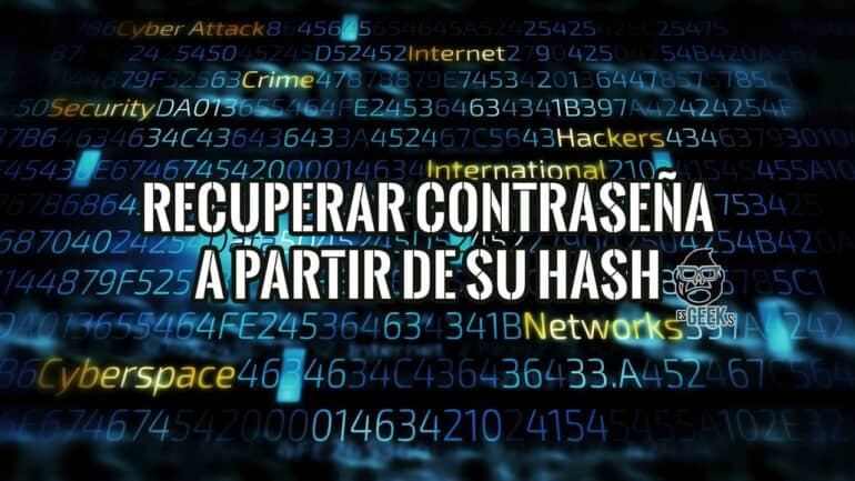 Imagen conceptual sobre cómo descifrar un hash de contraseña, con un fondo digital de códigos y términos de ciberseguridad.