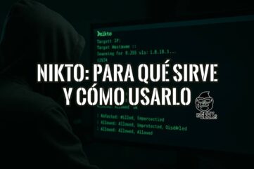 Imagen de portada sobre qué es Nikto y para qué sirve, con un experto en ciberseguridad frente a una terminal.