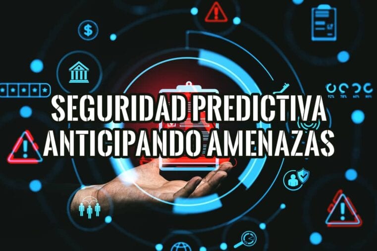Imagen conceptual de la Ciberseguridad Predictiva con una mano analizando amenazas.