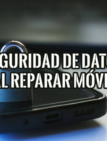 Seguridad de datos al reparar el móvil: candado sobre smartphone