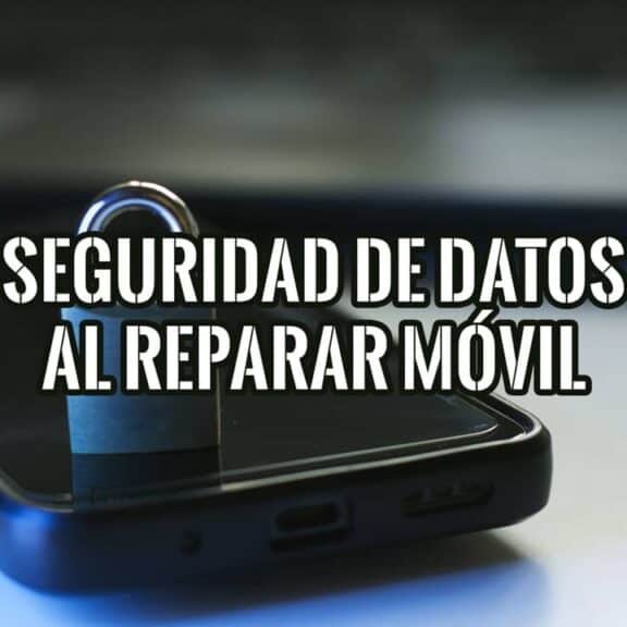 Seguridad de datos al reparar el móvil: candado sobre smartphone