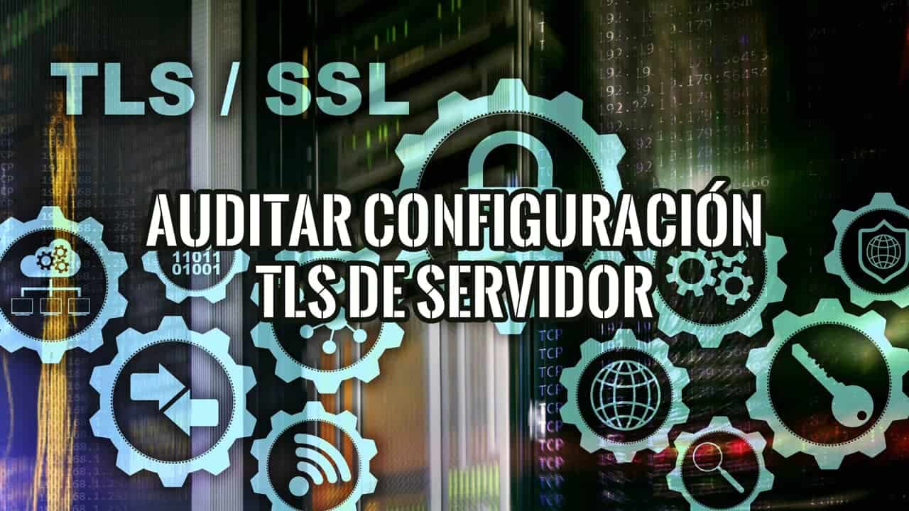 Candado y engranajes de TLS/SSL sobre una sala de servidores que ilustran la auditoría de configuración TLS