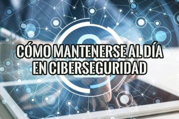 Profesional usa una tableta con una red de conexiones digital sobre cómo mantenerse al día en ciberseguridad