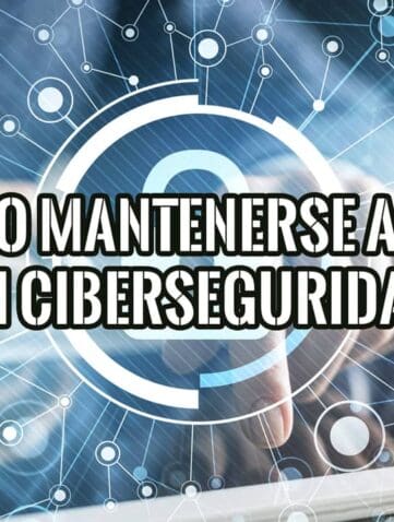 Profesional usa una tableta con una red de conexiones digital sobre cómo mantenerse al día en ciberseguridad