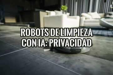 Robot aspirador recorriendo el suelo de un salón moderno, tema de la privacidad de los robots aspiradores en el hogar