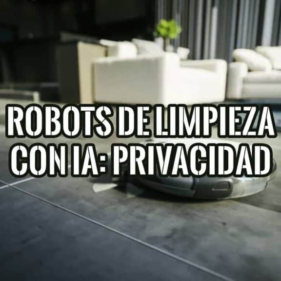 Robot aspirador recorriendo el suelo de un salón moderno, tema de la privacidad de los robots aspiradores en el hogar