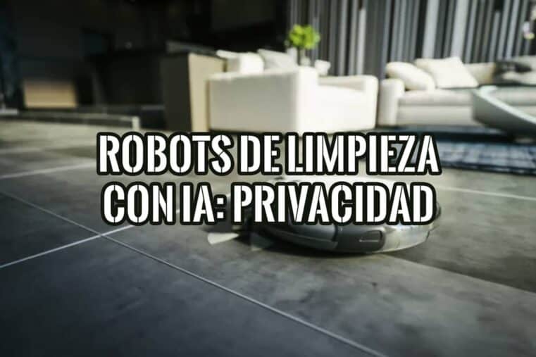 Robot aspirador recorriendo el suelo de un salón moderno, tema de la privacidad de los robots aspiradores en el hogar