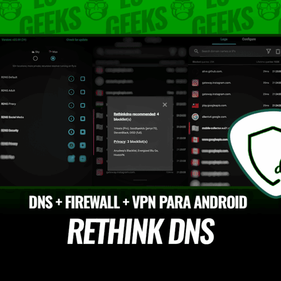 RethinkDNS: panel de resolutores DNS y registro de conexiones de la app de firewall y VPN para Android