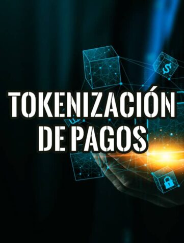 Empresario sostiene bloques digitales conectados y un candado, la tokenización de pagos que protege el negocio
