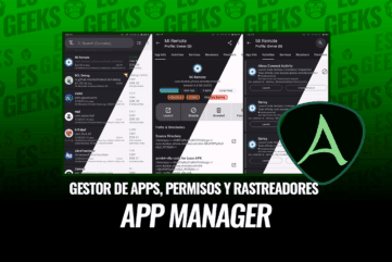 App Manager en Android mostrando la lista de apps, la ficha con 12 rastreadores y las actividades de una app