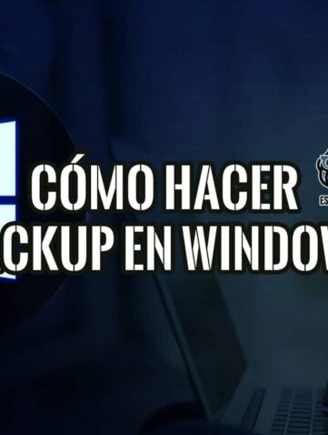 Logo de Windows junto a unas manos en un portátil, sobre cómo hacer una copia de seguridad en Windows 11 y 10