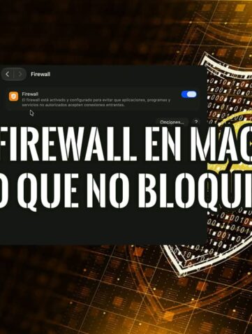 Panel de Firewall en Mac activado en Ajustes del Sistema, con el aviso de Apple sobre las conexiones entrantes