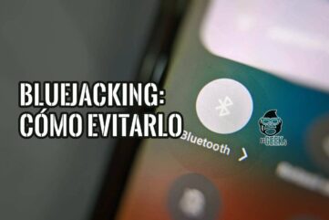 Texto «Bluejacking: cómo evitarlo» junto al botón de Bluetooth del Centro de control de un iPhone