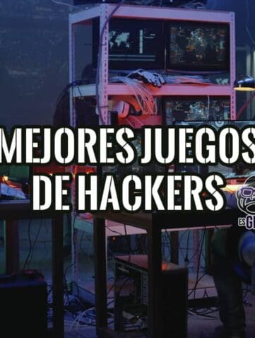 Dos jugadores con auriculares ante varios monitores en una sala oscura con servidores, el ambiente de los juegos de hackers