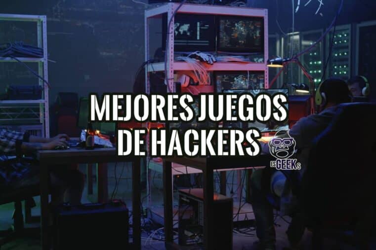 Dos jugadores con auriculares ante varios monitores en una sala oscura con servidores, el ambiente de los juegos de hackers
