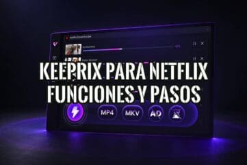 Interfaz de Keeprix para Netflix con dos descargas en curso y botones MP4 y MKV