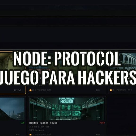 NODE: PROTOCOL, juego para hackers: la pantalla de refugios con sus precios en bitcoin