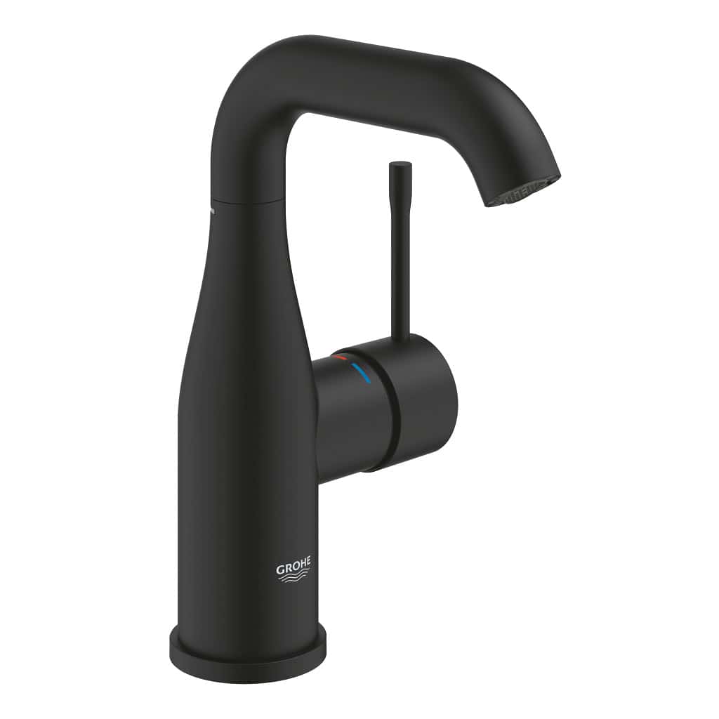 خلاط حوض جروهي ايسانس 1 فتحه مقبض من الجانب بدون الطابق اسود مط 24176KF1