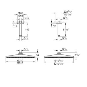 Dush pita grohe rainshower mono 310 cube 26566000 2