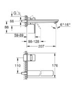 Concealed basin mixer grohe lineare 23444001