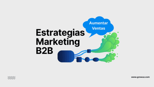 Ilustración conceptual de estrategias de marketing B2B que funcionan como un motor para aumentar las ventas de una empresa.