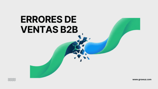 Ilustración de un proceso de ventas B2B interrumpido por errores.