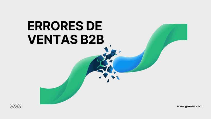 Ilustración de un proceso de ventas B2B interrumpido por errores.