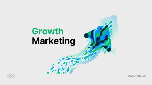 Portada del artículo de Growth Marketing con una flecha ascendente.