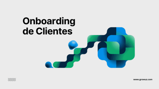 Ilustración del proceso de onboarding de clientes con un camino abstracto.