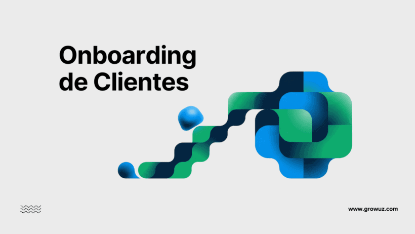 Ilustración del proceso de onboarding de clientes con un camino abstracto.