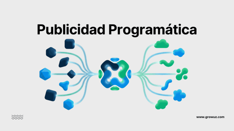 Ilustración del concepto de Publicidad Programática mostrando la conexión entre anunciantes y editores.
